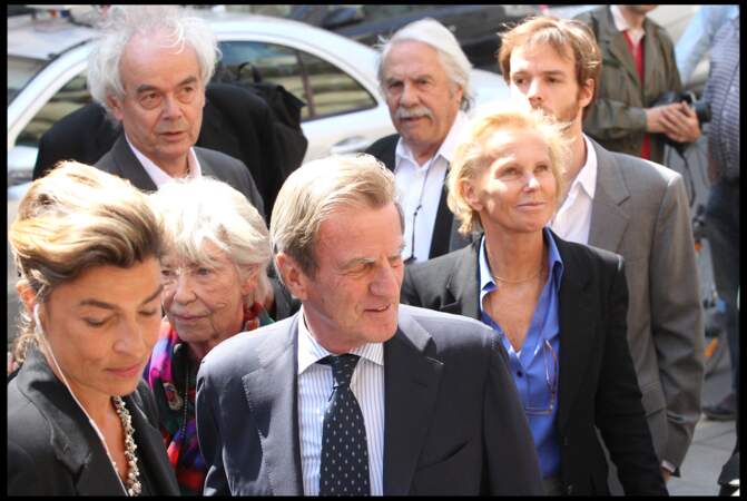 Evelyne Pisier, avec son ex-mari Bernard Kouchner et sa femme, Christine Ockrent, en 2011, pour l'hommage à Marie-France Pisier, décédée la même année. 