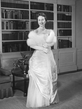 Barbara Eisenhower, lors du bal d'investiture, le 19 janvier 1957.