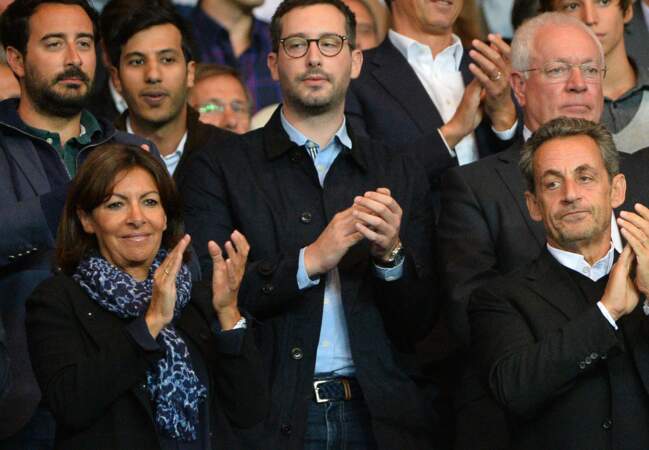 Anne Hidalgo et Nicolas Sarkozy lors de PSG-St Etienne 