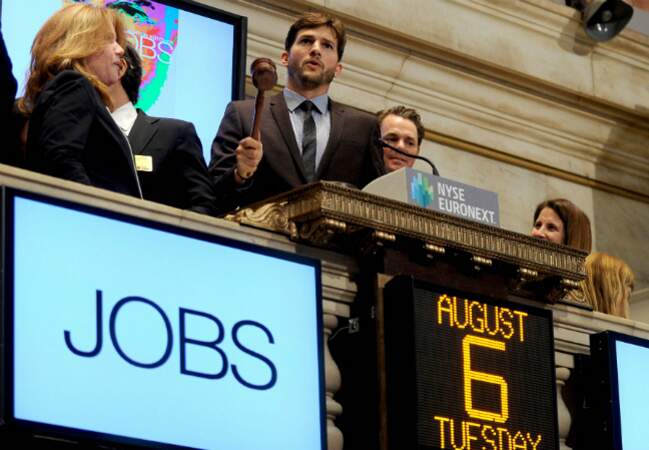 Ashton Kutcher à la bourse de New York le 6 août 2013