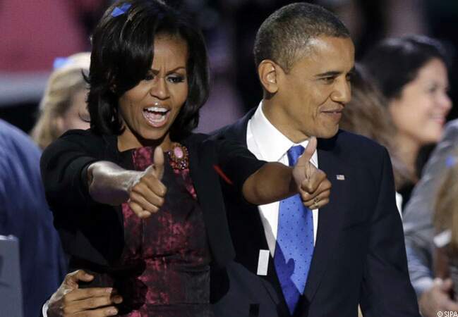 Barack avec Michelle le soir de la réelection, Chicago, le 6 novembre 2012