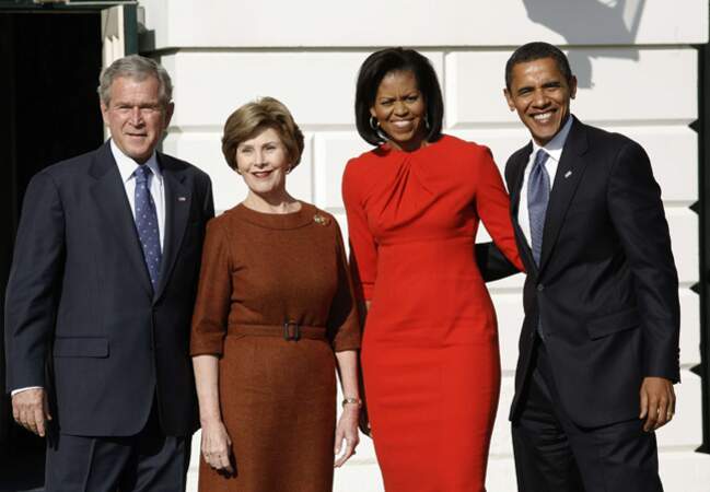 En novembre 2008 avec Laura et George Bush à la Maison Blanche