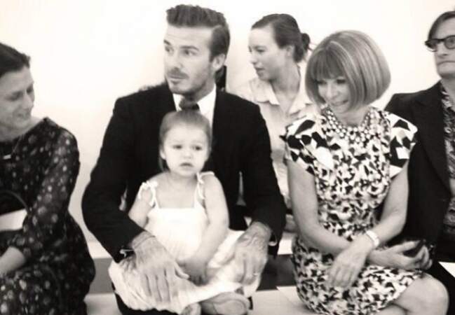 Harper et David Beckham avec Anna Wintour