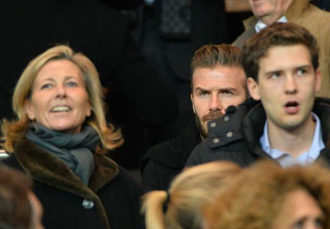 Claire Chazal, son fils françois et David Beckham