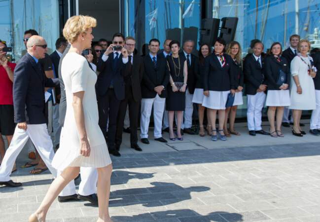 Charlène de Monaco à l'inauguration du Yacht Club de Monaco (c) Abaca
