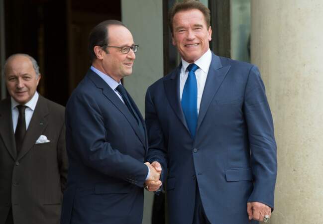 En octobre dernier, François Hollande rencontre Arnold Schwarzenegger pour discuter de la conférence climat 2015