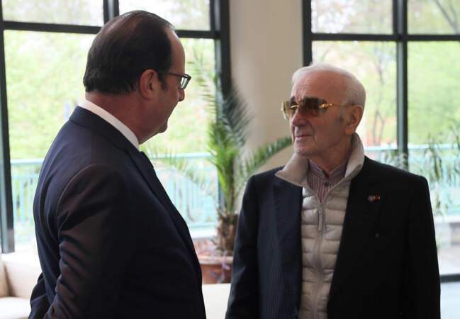 François Hollande et Charles Aznavour
