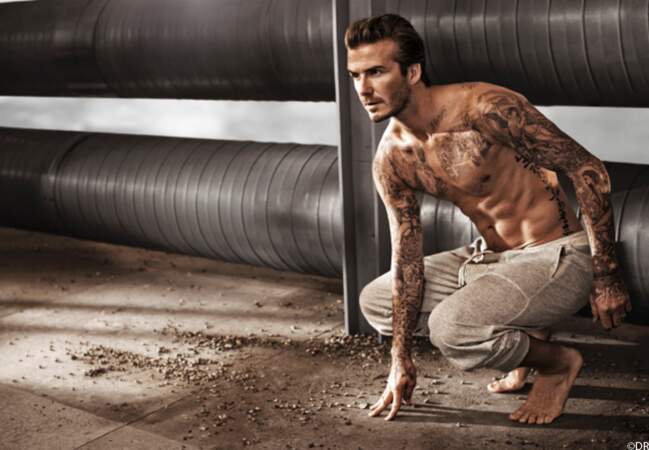 Le bel Anglais pose pour sa collection David Beckham Bodywear.