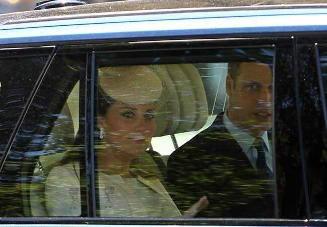 L'arrivée du duc et de la duchesse de Cambridge