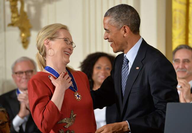 Echanges complices entre Barack Obama et Meryl Streep 