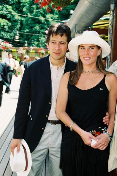 Laurent Gerra et Mathilde Seigner, à Roland-Garros, en 1999