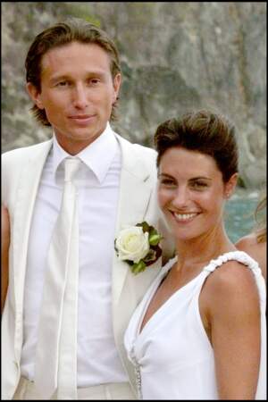 Alessandra Sublet et son premier mari, Thomas Volpi, à l'église de Gustavia sur l'île de Saint-Barthélémy le 26 avril 2008