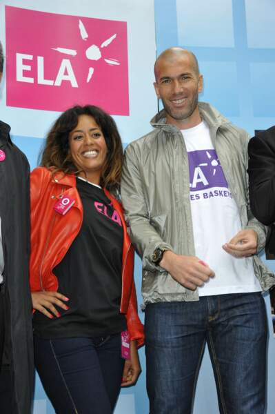 Amel Bent et Zinédine Zidane pour la journée de l'association ELA, le 7 juin 2012.