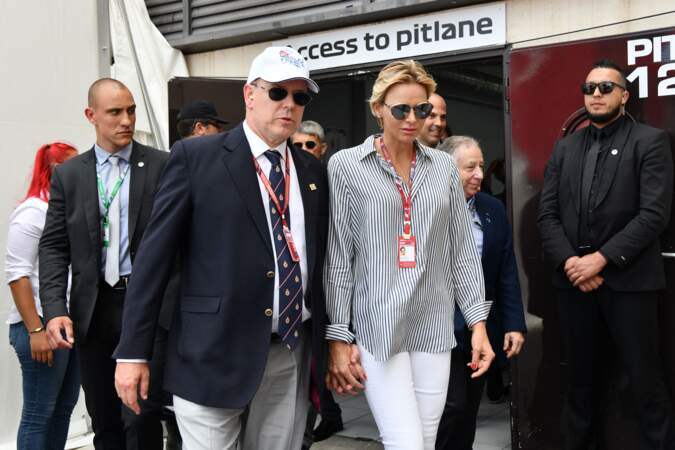 Charlène de Monaco et le prince Albert au Grand Pris de France au Castellet, le 24 juin 2018