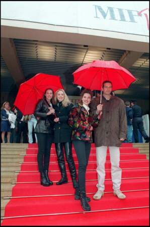 Vanessa Demouy, Christine Lemler, Olivier Carreras et Cachou à Cannes en 1994