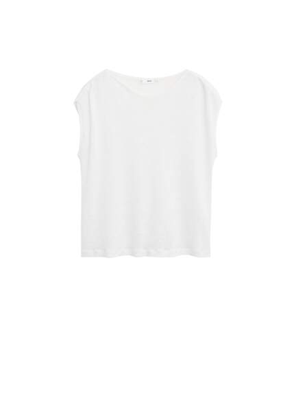 T-shirt blanc, 15,99, Mango