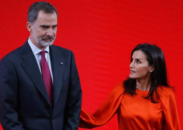 Le roi Felipe VI d'Espagne et la reine Letizia à la cérémonie Honorary Ambassadors of the Spain Brand au Palais royal du Pardo à Madrid le 3 mars 2020