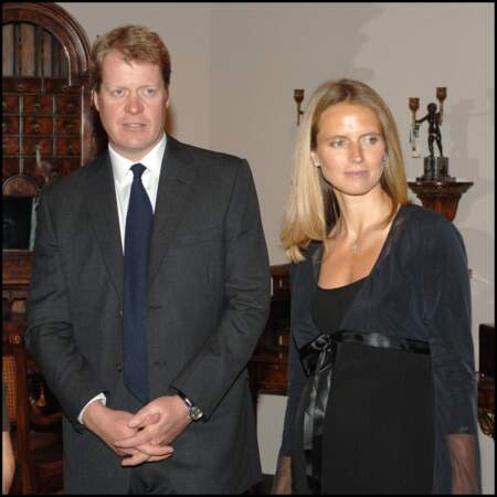 Le comte Charles Spencer et sa deuxième femme Caroline Freud - mère de sa fille Lara, 14 ans - le 12 janvier 2006 à Althorp House 