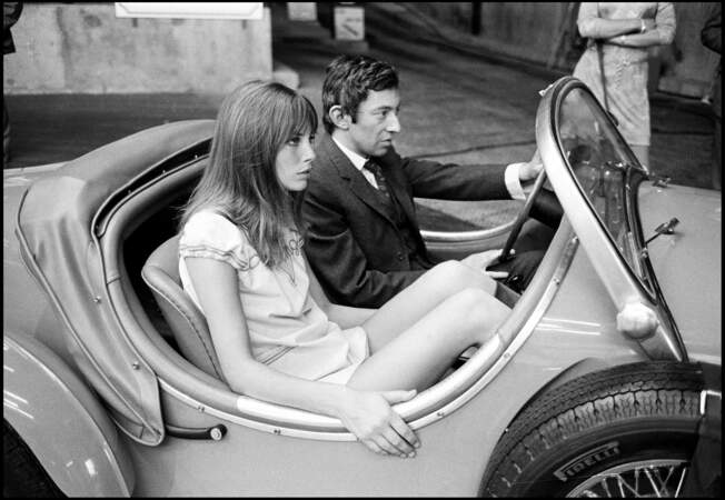 Serge Gainsbourg et Jane Birkin sur le tournage de Slogan en 1968.
