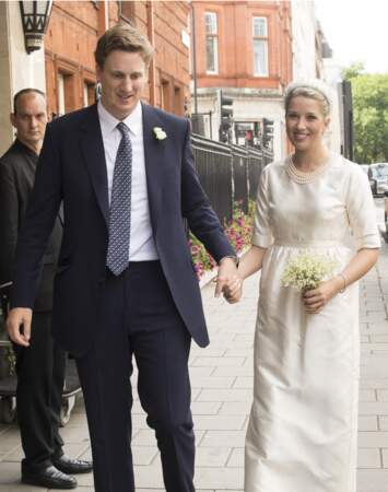 Alexander Fellowes et sa femme Alexandra Findlay à Westminster pour leur mariage le 20 septembre 2013