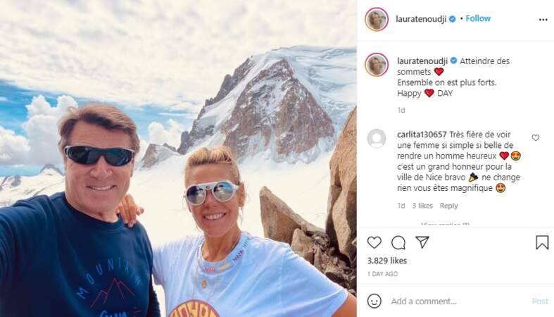 Christian Estrosi et Laura Tenoudji ce dimanche 14 février sur Instagram 