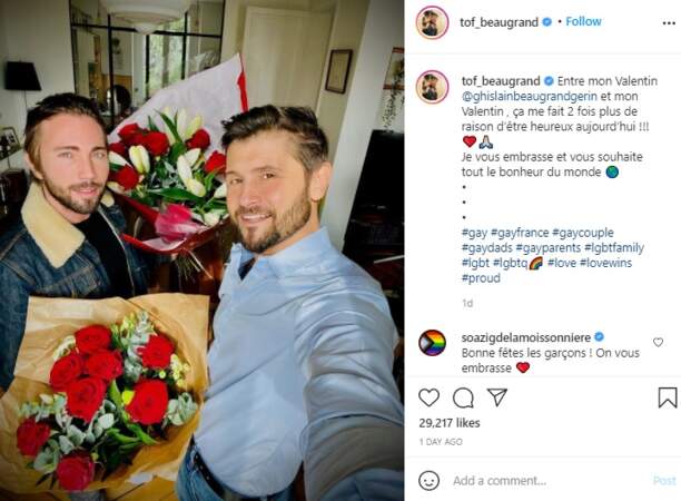 Christophe Beaugrand et son mari Ghislain Gerin sur Instagram ce dimanche 14 février