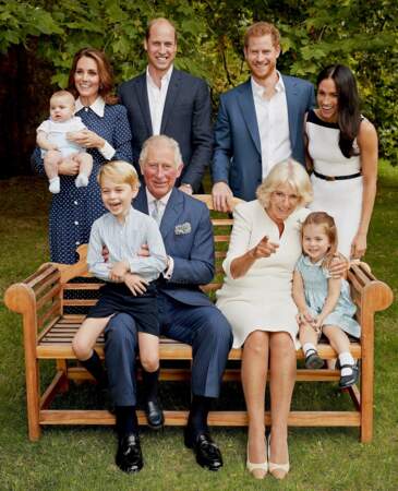 Photo de famille pour les 70 ans du prince Charles dans le jardin de Clarence House à Londres, Royaume Uni, le 14 novembre 2018. 