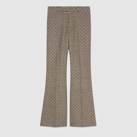 Pantalon évasé en jacquard de laine avec motif G, 950€, Gucci