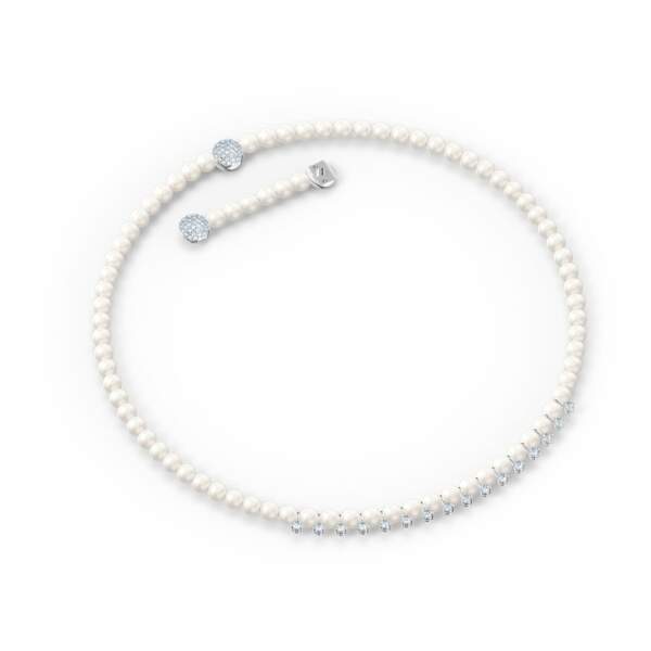 Collier Treasure Pearls, blanc, métal rhodié, 179€, Swarovski