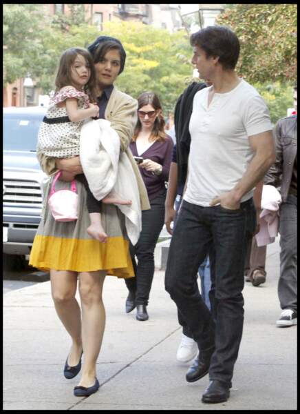 Tom Cruise et Katie Holmes et leur fille Suri Cruise en octobre 2009