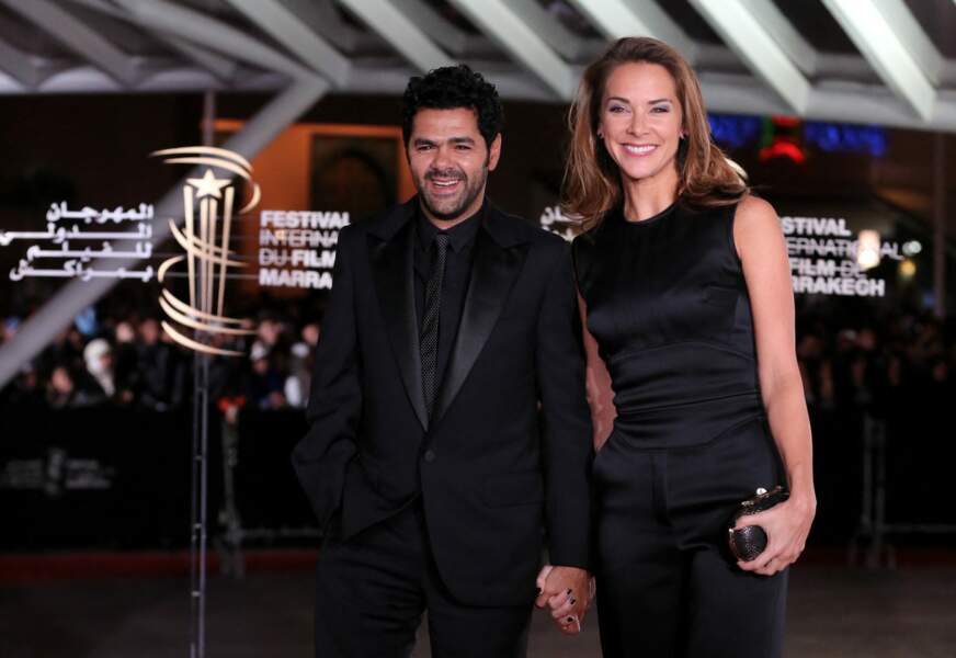 Jamel Debbouze et Mélissa Theuriau, main dans la main, au Festival International du Film de Marrakech, le 1er décembre 2013.