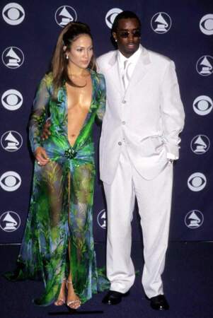 Jennifer Lopez et Puff Daddy aux Grammy Awards en février 2000