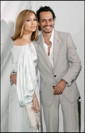 Jennifer Lopez et Marc Anthony en avril 2005, au Mann Theatre à Los Angeles