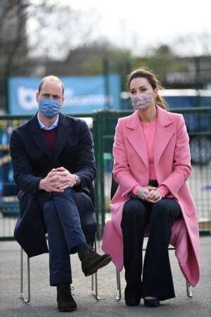 Kate et William visitent l'école "School 21" à Londres, le 11 mars 2021. 