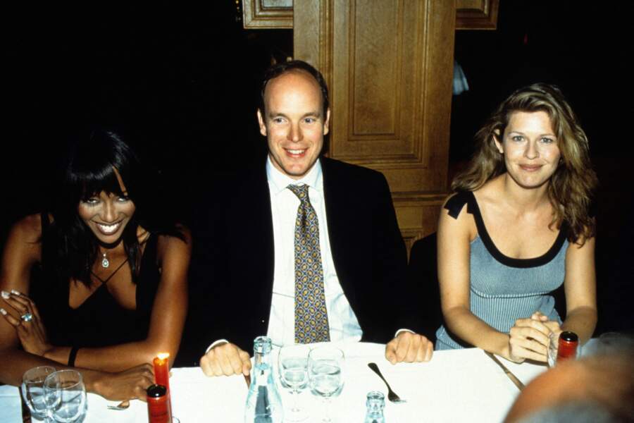 Le prince Albert II et Naomi Campbell en 1995