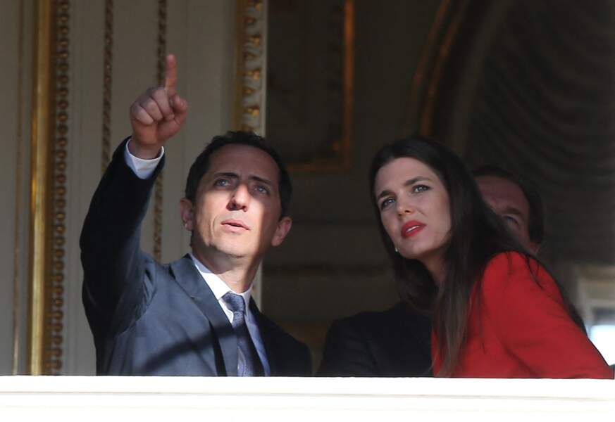Gad Elmaleh et sa compagne Charlotte Casiraghi au palais princier de Monaco, le 7 janvier 2015