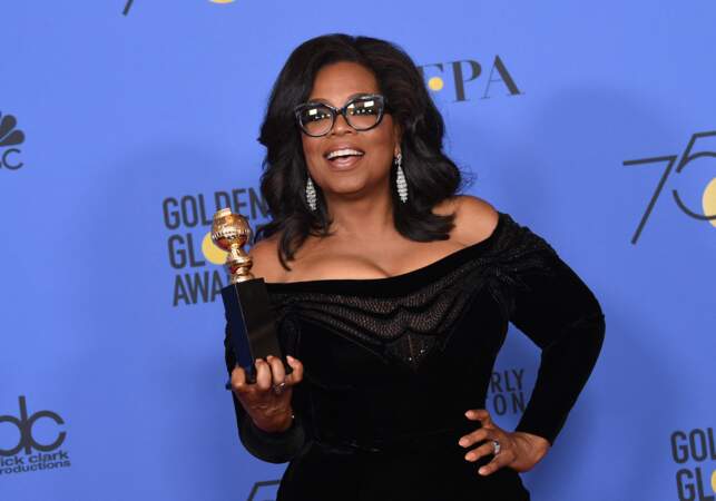 Oprah Winfrey lors de la 75ème cérémonie annuelle des Golden Globe Awards au Beverly Hilton Hotel à Los Angeles, le 7 janvier 2018