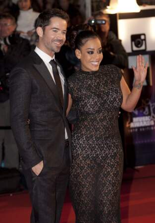Emmanuel Moire et Amel Bent à la 15eme edition des NRJ Music Awards a Cannes. Le 14 décembre 2013