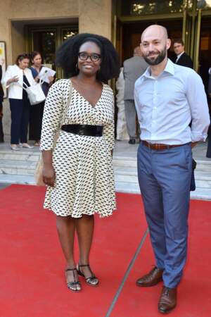Sibeth Ndiaye et son mari Patrice Roques au 25ème gala "Musique contre l'oubli" donné au profit d'Amnesty International au théâtre des Champs-Elysées à Paris le 2 juillet 2019