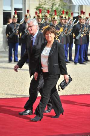 Jean-Louis Brochen et Martine Aubry lors de l'investiture de François Hollande, en mai 2012.