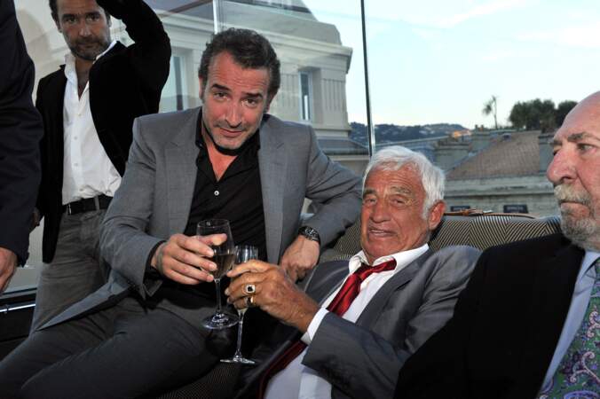 Jean Dujardin et Jean-Paul Belmondo à Cannes le 31 mai 2014