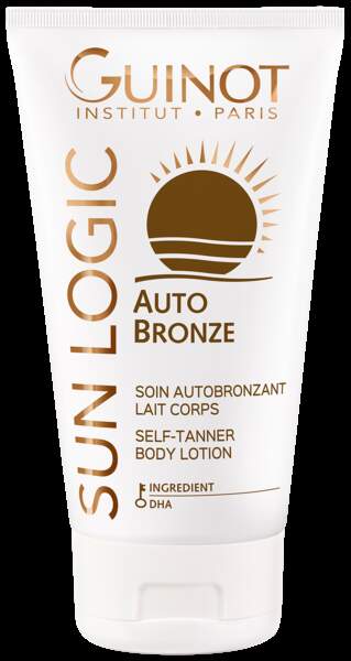 Sun Logic, Auto Bronze Soin Autobronzant Lait Corps, Guinot, 36 € les 150 ml 