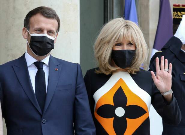 Emmanuel et Brigitte Macron ce vendredi 16 avril à l'Élysée 