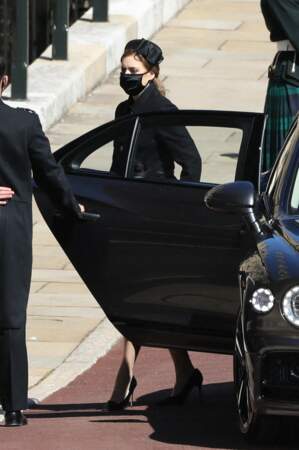 La princesse Beatrice arrive avec Edoardo Mapelli Mozzi aux obsèques du prince Philip