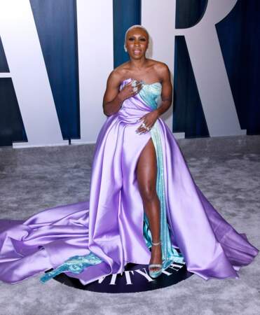 Cynthia Erivo en robe Atelier Versace à la soirée "Vanity Fair Oscar Party" après la 92ème cérémonie des Oscars 2020 
