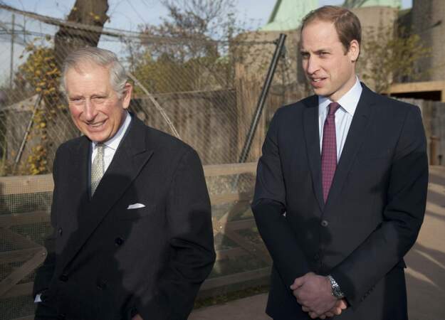 Le prince Charles et son fils le prince William à Londres, le 26 novembre 2013.  