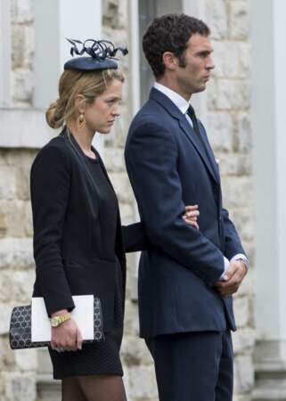 Hugh Van Cutsem Jr et son épouse Rose Astor, aux obsèques de leur père, le 11 septembre 2013
