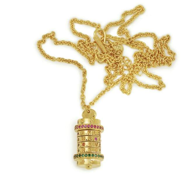 Pendentif en or et pierres multi colores Mot de Passe, Caroline de Benoist, 189 €