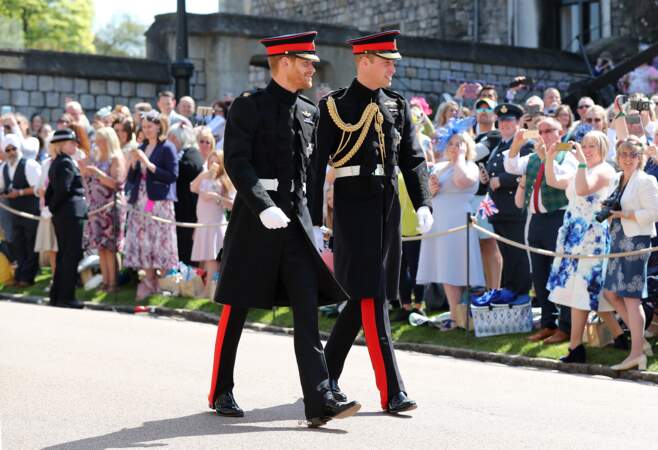 19 mai 2018 : arrivée du prince Harry et du prince William à la chapelle St. George