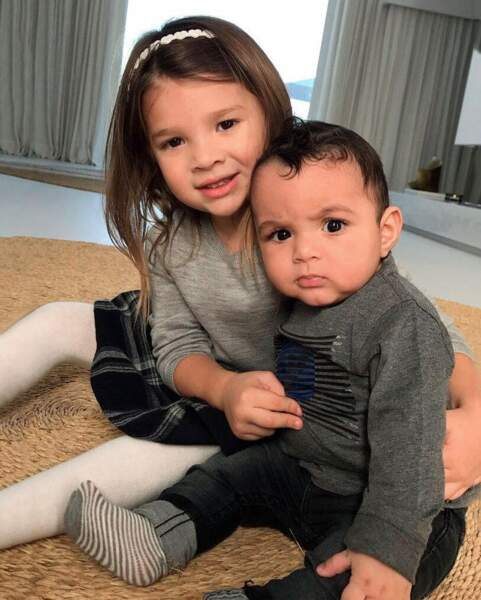 Mélia et Ibrahim Benzema, les enfants de Karim Benzema, en janvier 2018